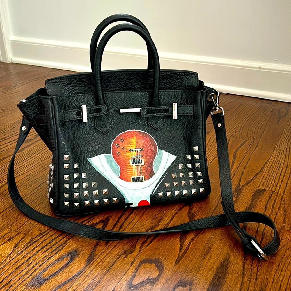 Rare! one of a kind! Anna Cortina Rose bag hand painted by Philippe Boonen